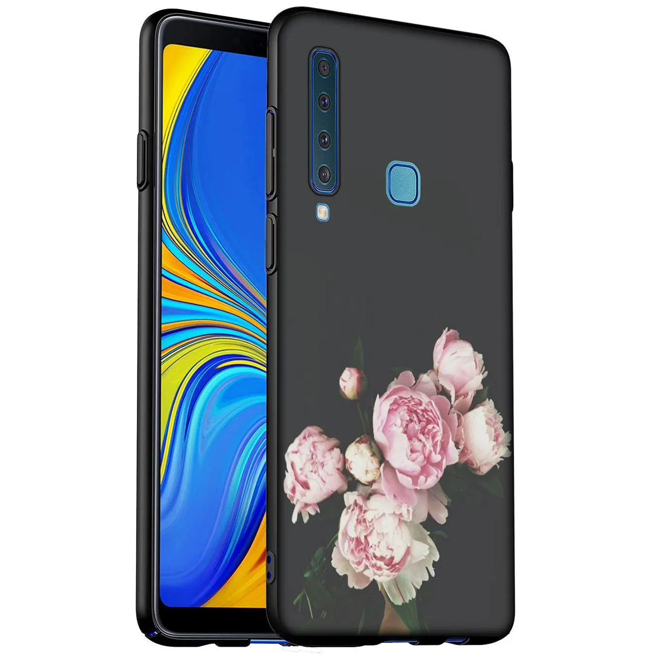 Мягкий силиконовый чехол с цветочным пионом для Samsung Galaxy A6 A7 A8 A9 2018 A3 A5 2016 2017 Note 9 8 10