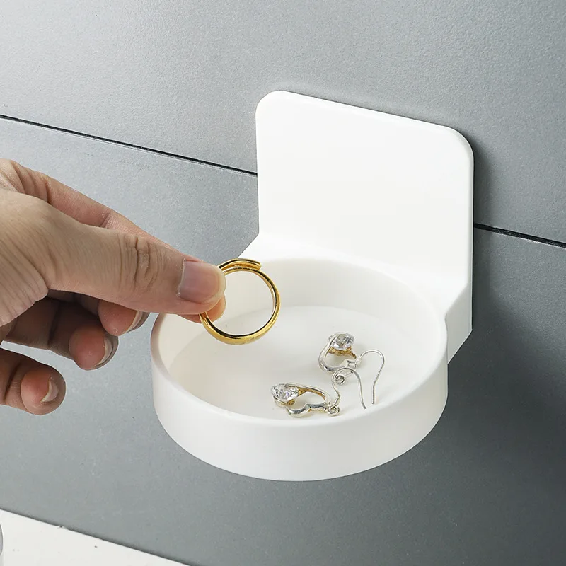 

Bathroom Fixture Wall-mounted Storage Toiletries Rack Seamless Wall Suction Shower Gel Holder For Bathroom Home Supplies