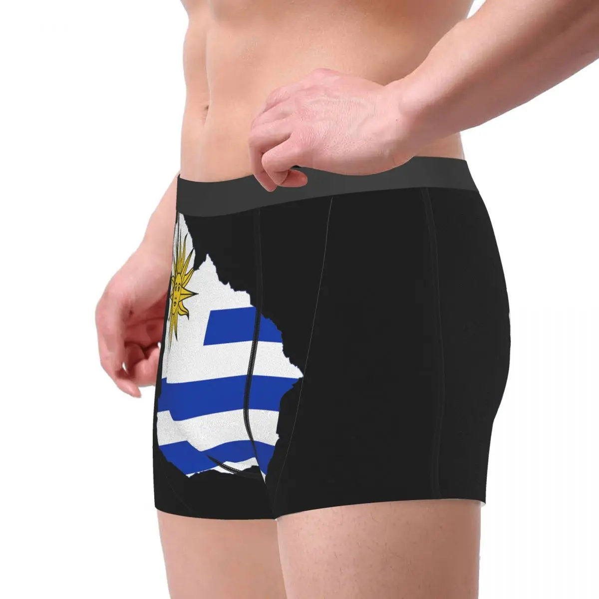Flag Map Of Uruguay Men's Boxer Briefs R301 Funny Novelty elastic pants for men