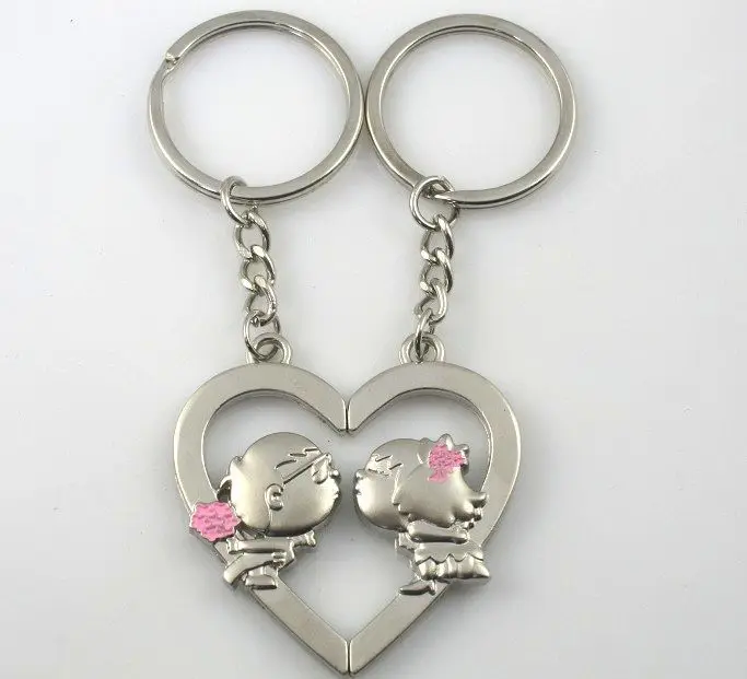 boy girl keychain 2 шт., подарок на день Святого Валентина, брелок «I LOVE YOU», свадебные подарки для гостей, подарок подружки невесты, брелок для ключей, вечерние сувениры, Подарочные принадлежности - Цвет: boy girl keychain