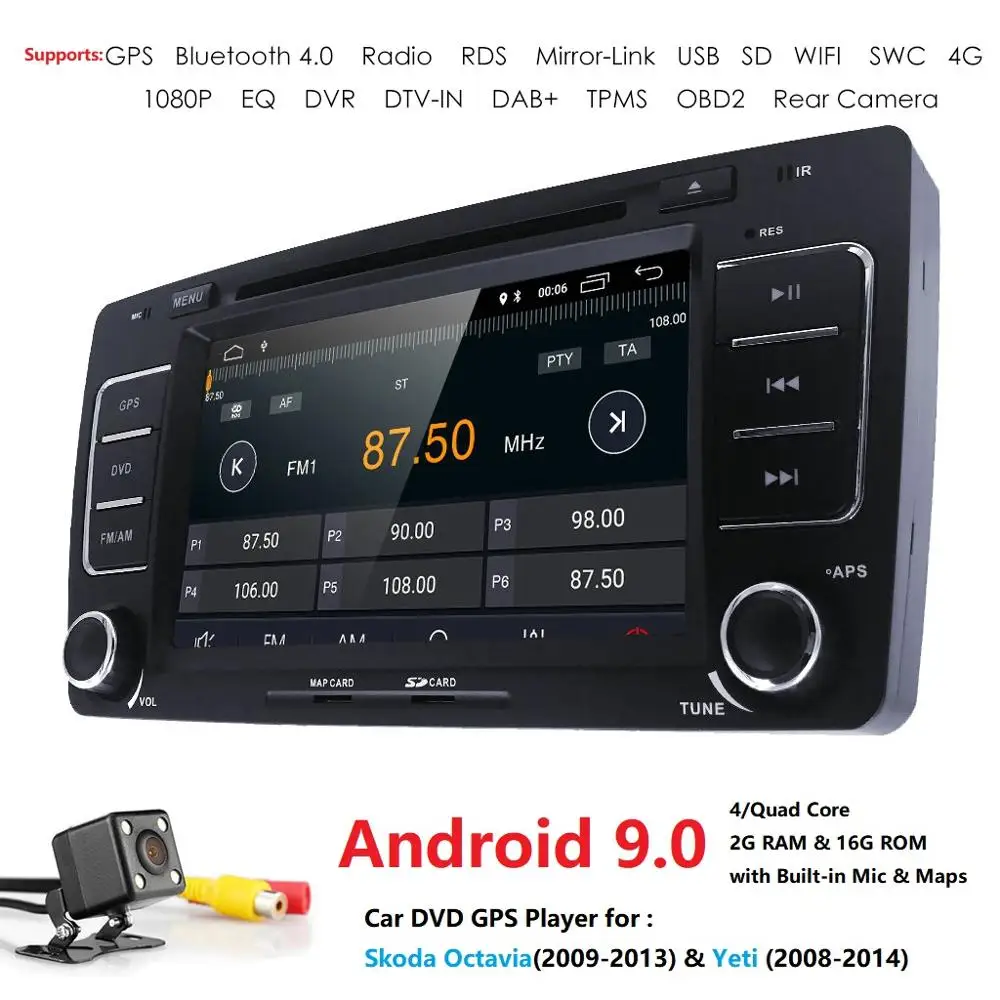 2Din Android 9 0 автомобильный dvd-плеер Авторадио для jeep compass Chrysler 300C/Dodge/Grand Cherokee Wrangler gps