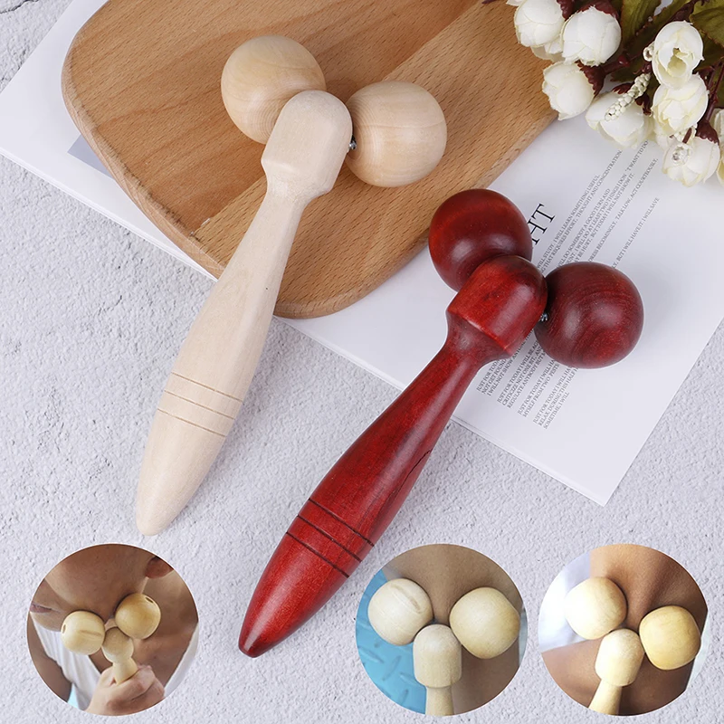 

Wood Roller Spa Therapy Wooden Massager Stick Thin Face Leg Head Neck Body Face-lift Wheel Hand Relaxing Massage Tools