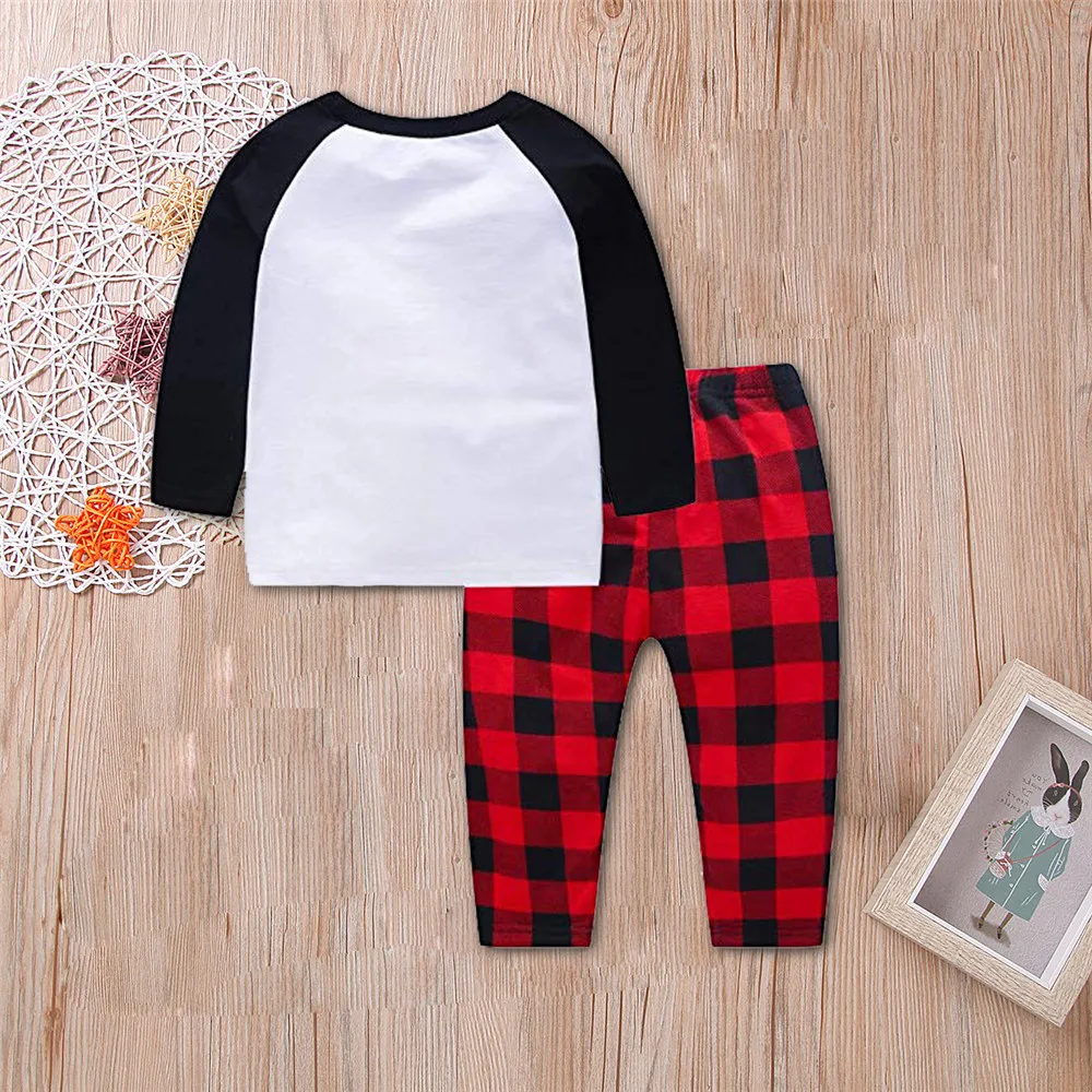 Merry Christmas Print Family Pajamas Set Clothes Parent-child Suit Home Sleepwear New Baby Kid Dad Mom Outfits | Мать и ребенок