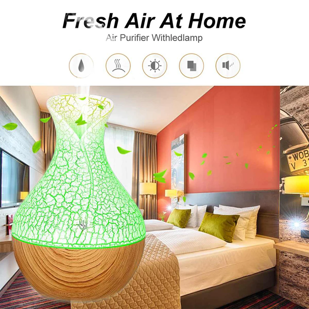 Air Diffuser Wood Ultrasonic 130ml Humidifier Essential Oil Aromatherapy Cool Mist Maker USB Electric Aroma | Автомобили и