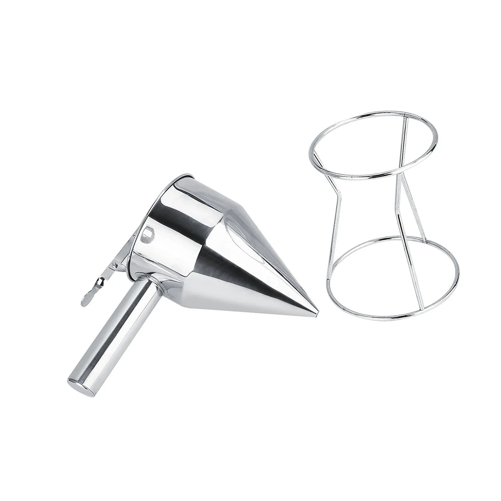 

Stainless Steel Baking Funnel Cake Desserts Cooking Tools With Funnel Rack For Home Kitchen Bakery Juice Shop Use