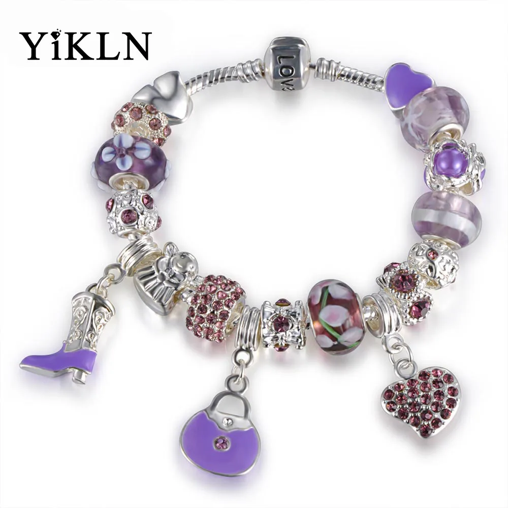 YiKLN/серебряный браслет и с сумочкой в виде сердца на высоком каблуке