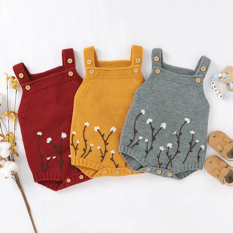 

Комбинезон с вышивкой для младенцев, комбинезон с подтяжками для новорожденных мальчиков и девочек, трикотажные Комбинезоны на осень-зиму ...