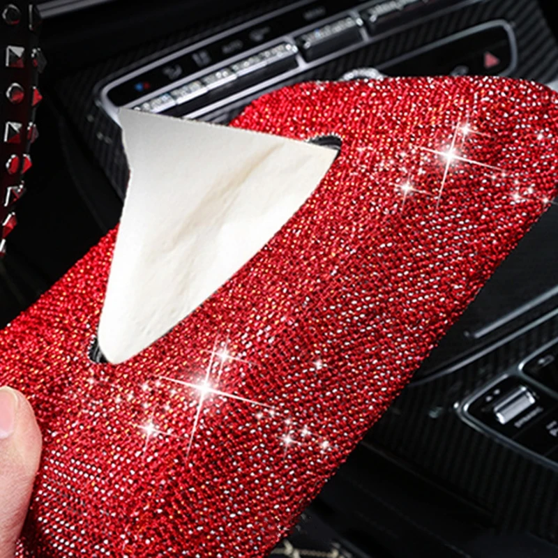 Полностью Алмазная коробка для салфеток автомобильные аксессуары прозрачный