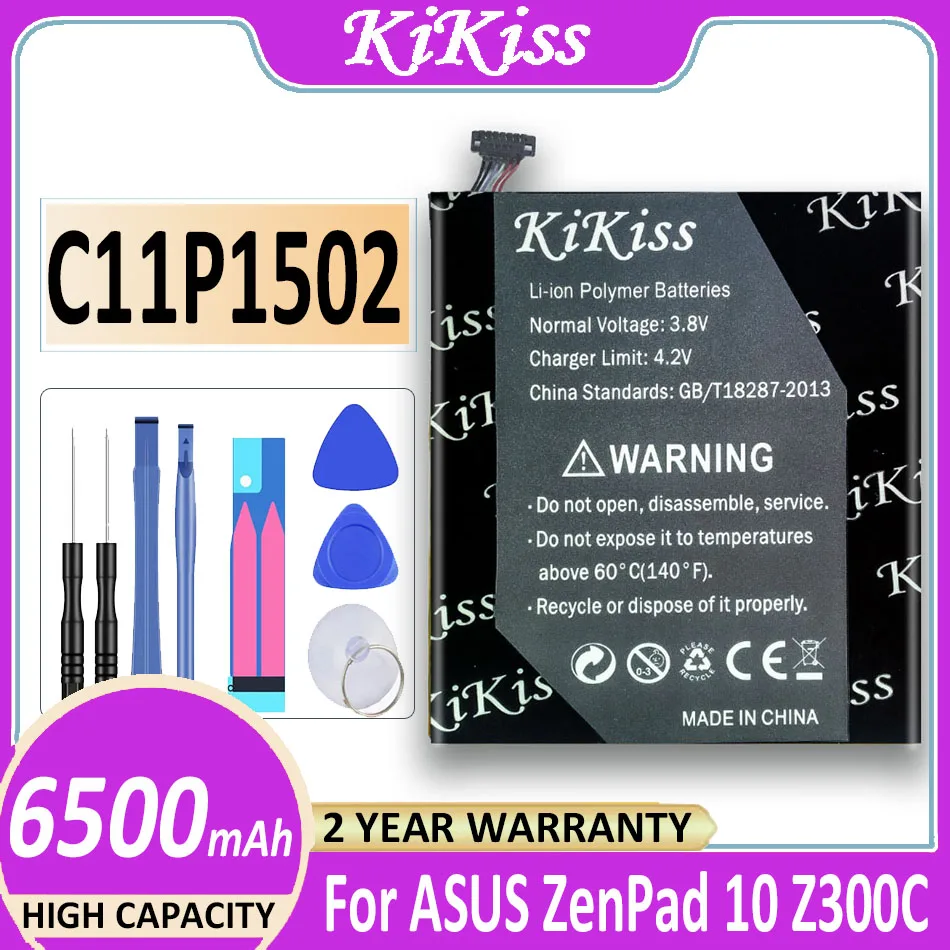 

6500mAh KiKiss C11P1502 for ASUS ZenPad 10 Z300CG Z300CL P01T Z300M Z300C P023 10.1 Battery Bateria + Track NO