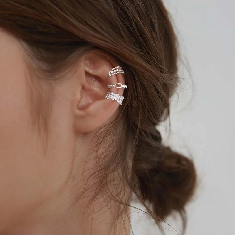 Hot Zircon clips For Women Small Hoop Earrings Ear Bone Tiny Ear Nose Ring Girl Ear Hoops Ins Zircon Geometric Earrings Ear Clip images - 6