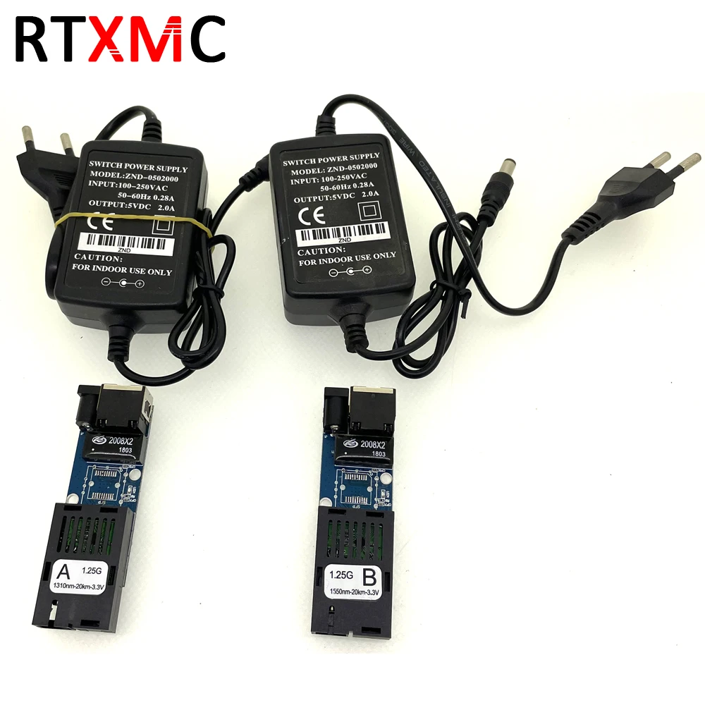 Мини гигабитный волоконно-оптический медиа конвертер 10 пар 10/100 Мбит/с