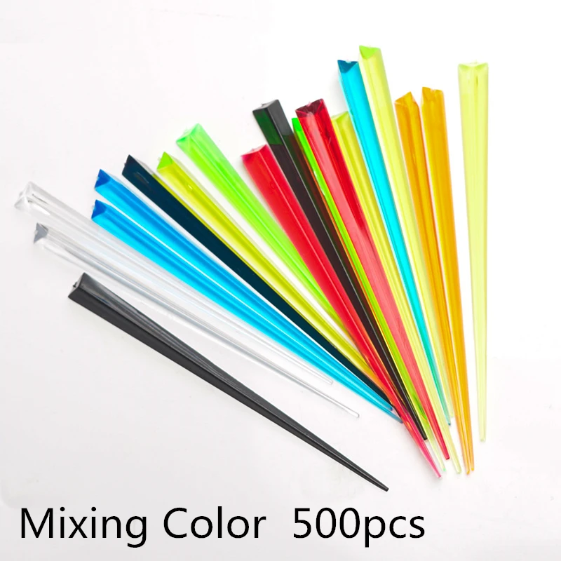 Mixing Color 500 шт., 9 см палочки для еды, фруктовые шампуры, вилки, палочки для буфета, кекса, топперы для коктейля, свадьбы, фестиваля, вечерние украшения - Цвет: Mixing Color