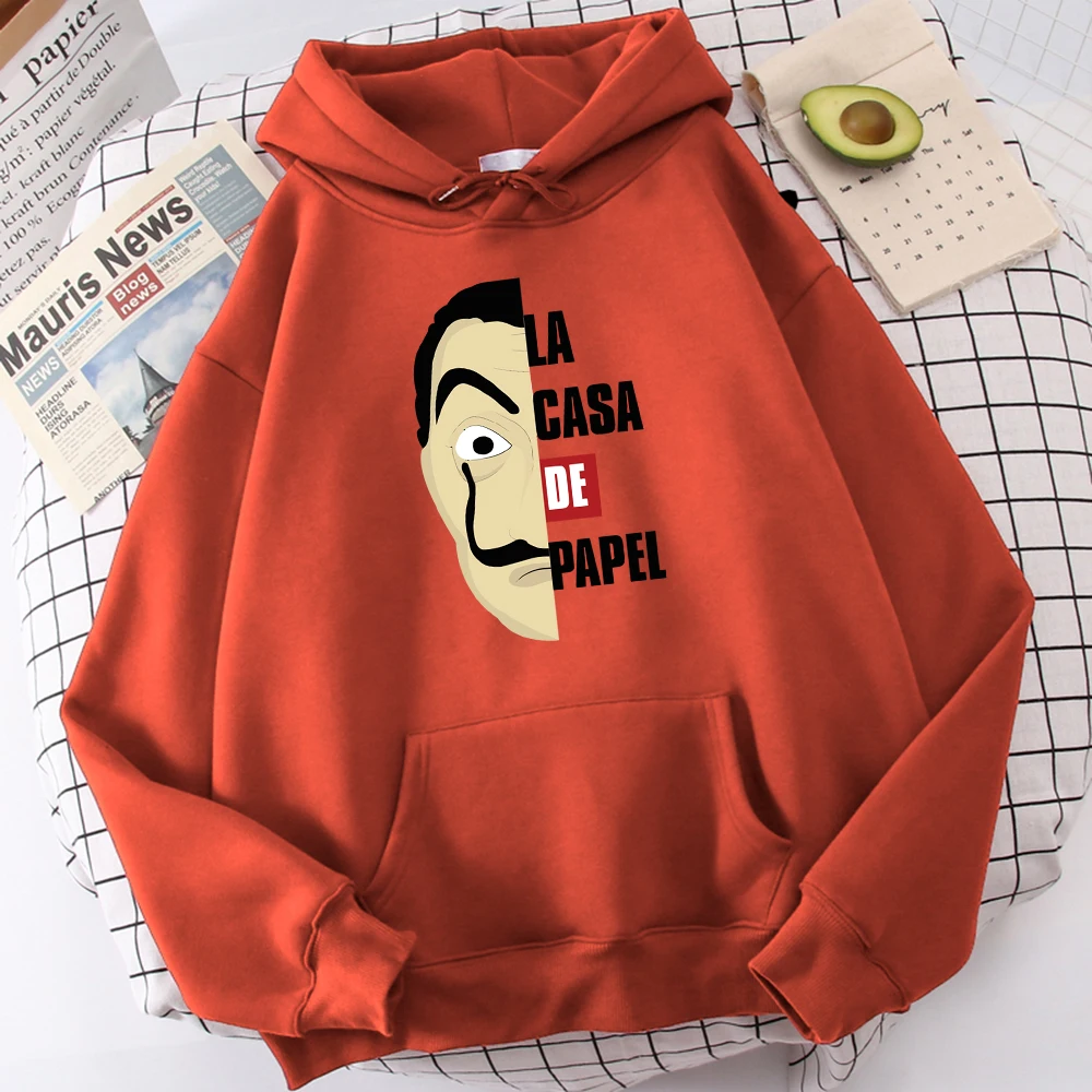 

Испанский сериал La Casa De Papel Толстовка с принтом для женщин простой свитшот большого размера уличная повседневная с капюшоном осень S-Xxl мужск...