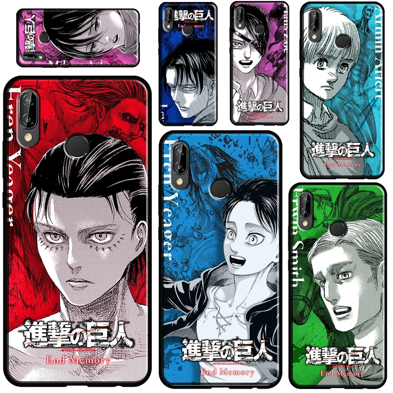 

Attack on Titan anime For Huawei P40 Lite P20 P30 Pro Mate 20 P Smart Z 2019 Nova 5T Case For Honor 50 8X 9X 10i