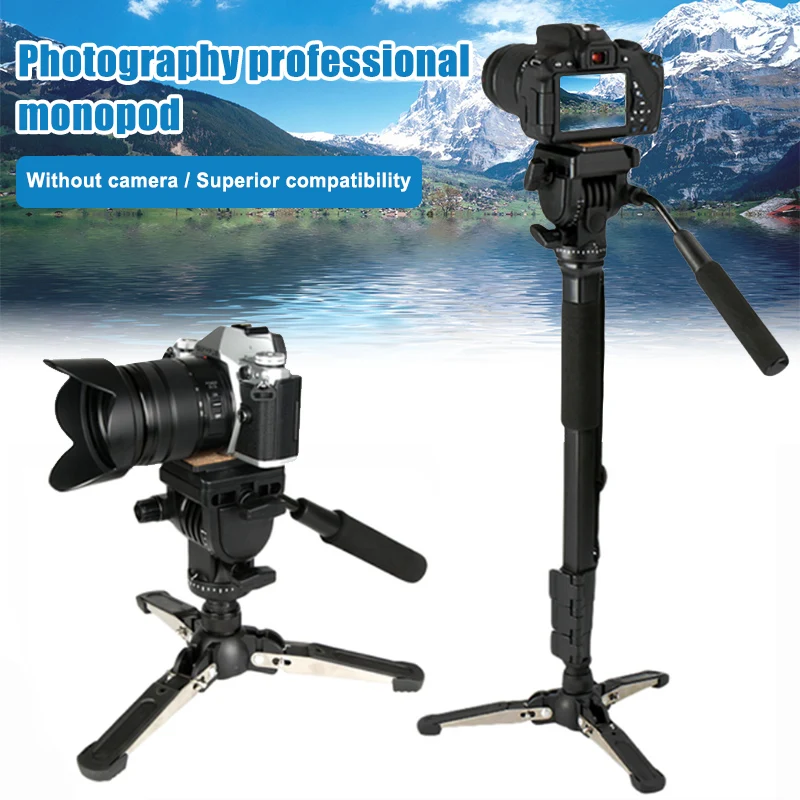 Professional Video Camera Monopod Kit Telescopic Video Monopods Aluminum Alloy Stand for DSLR Video Telescopic Camcorders Gopro