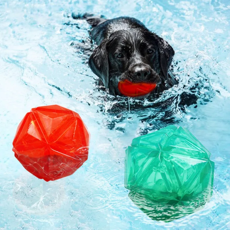 

Dog Chew Toys Ball Interactive Pool Play Floating Bite Resistant Squeaky Rubbe Toy Supplies Product For Small Large Dogs