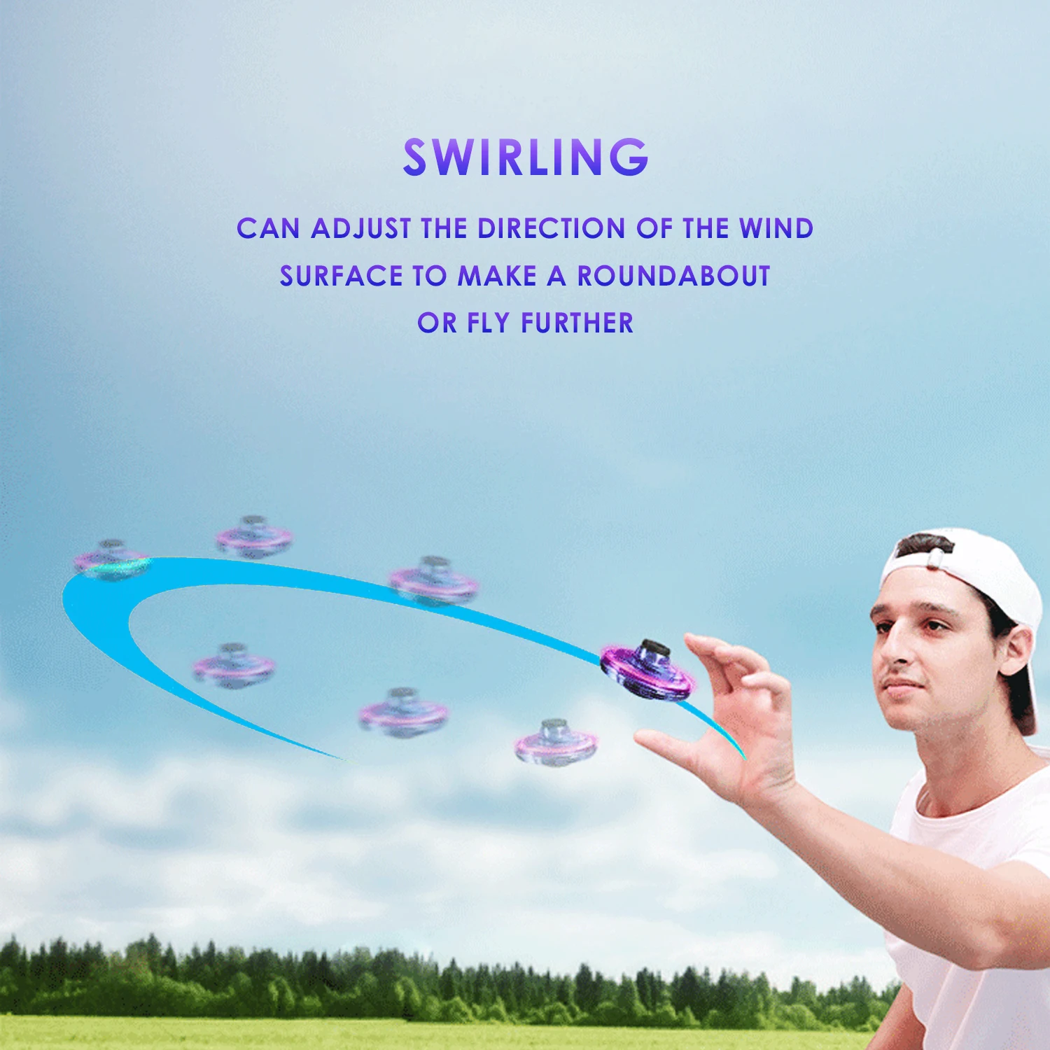 Летающий Гироскопический Дрон светодиодный Спиннер НЛО игрушка для детей мини