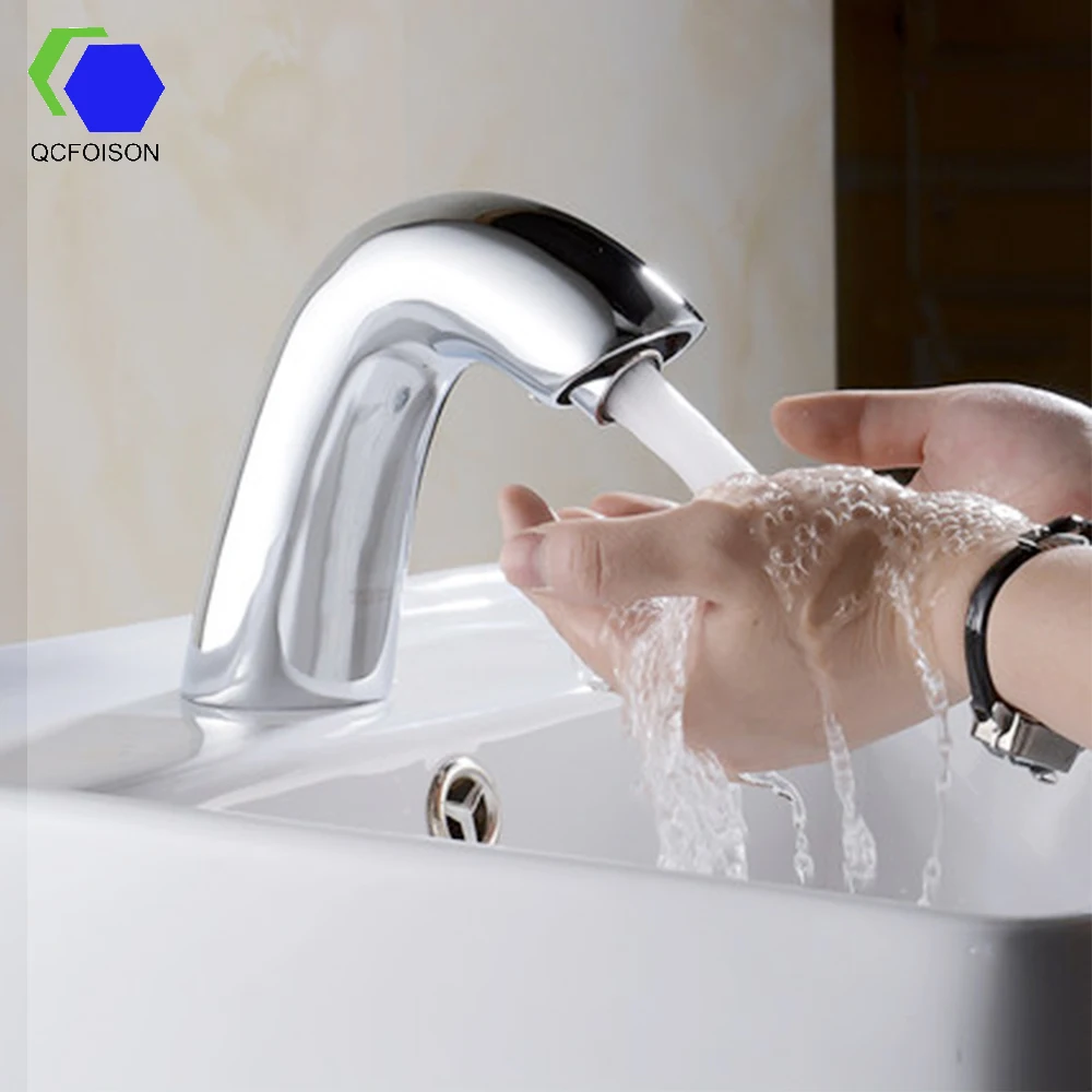 

QCFOISON shopping arcade Toilet automatic infrared induction water saving mixed tap device Hotel Contactless sensor sink faucet