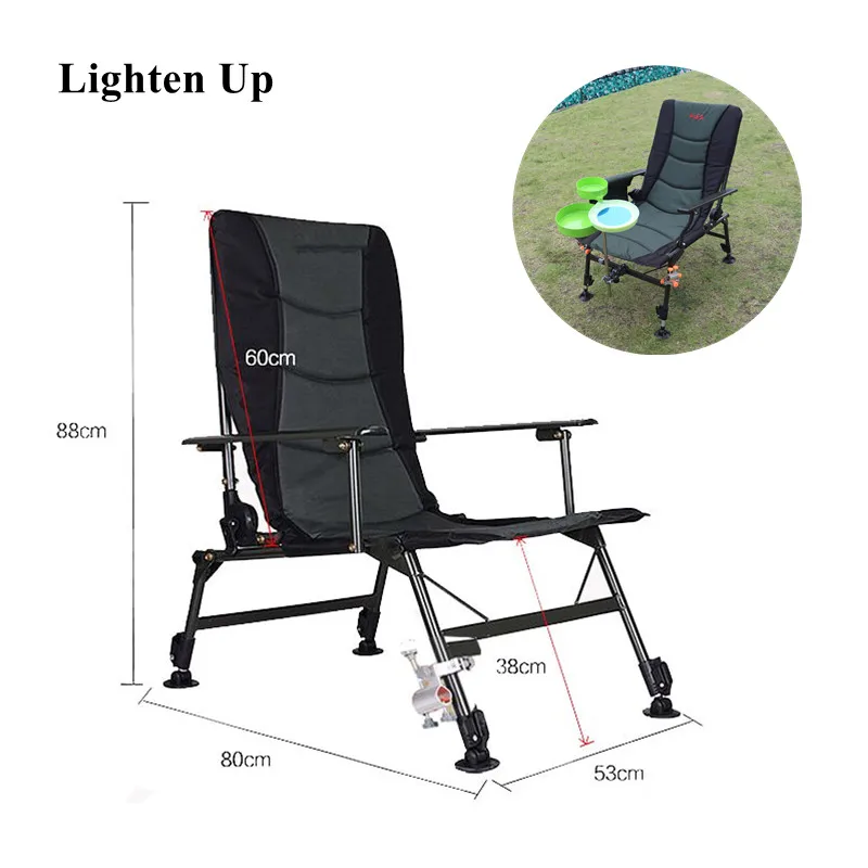 

Уличное кресло для кемпинга, регулируемое длинное складное кресло с спинкой для рыбалки, сада, пикника, пляжа, расслабляющее кресло