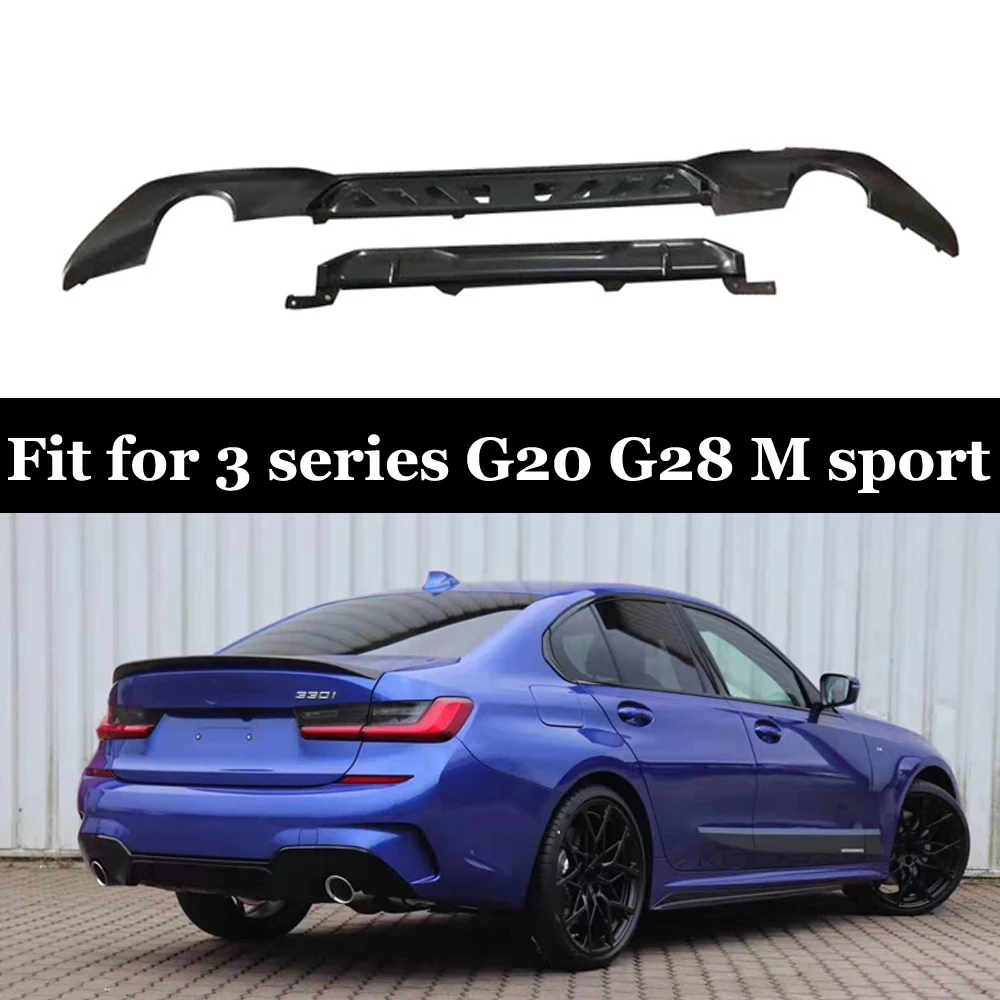 PP материалы диффузор для BMW 3 серии G20 G28 M Спортивная модель ABS глянцевый черный
