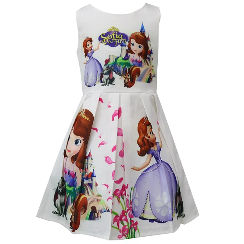 Летние платья принцессы для маленьких девочек маскарадный костюм Софии Детские