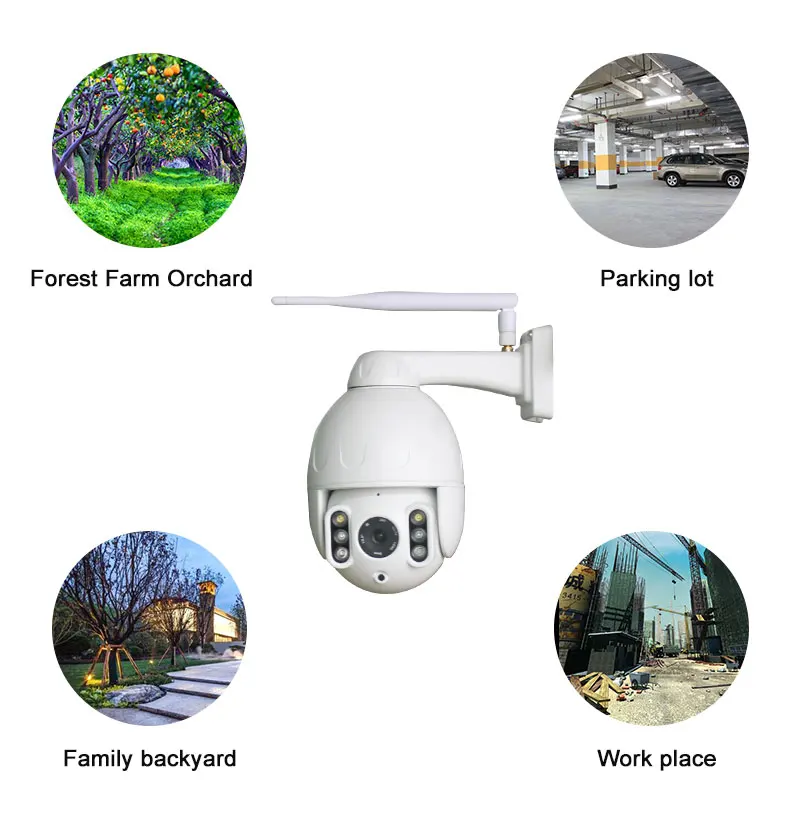 Наружная 2.0MP PTZ ip-камера IP66 Водонепроницаемая двухсторонняя аудио камера ночного