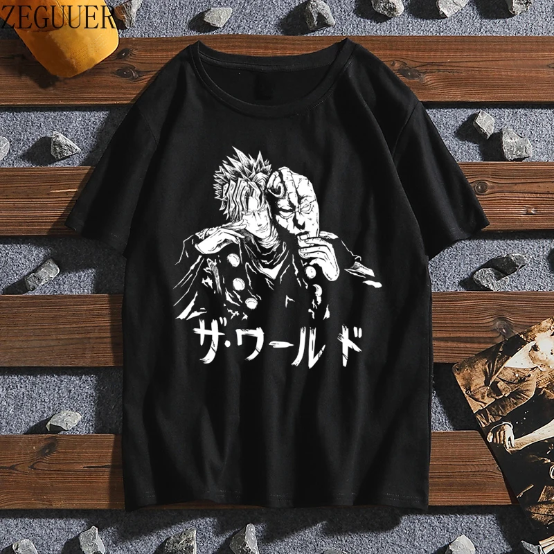 

T Shirt Cool JoJo Bizarre Adventure Graphic Print Tee Homme Japanese Anime Style oversized t shirt Cotton Soft Tops T-Shirt Men