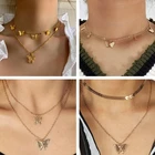 Женское колье-чокер из сплава, многослойное на ключицы, вечерние украшения