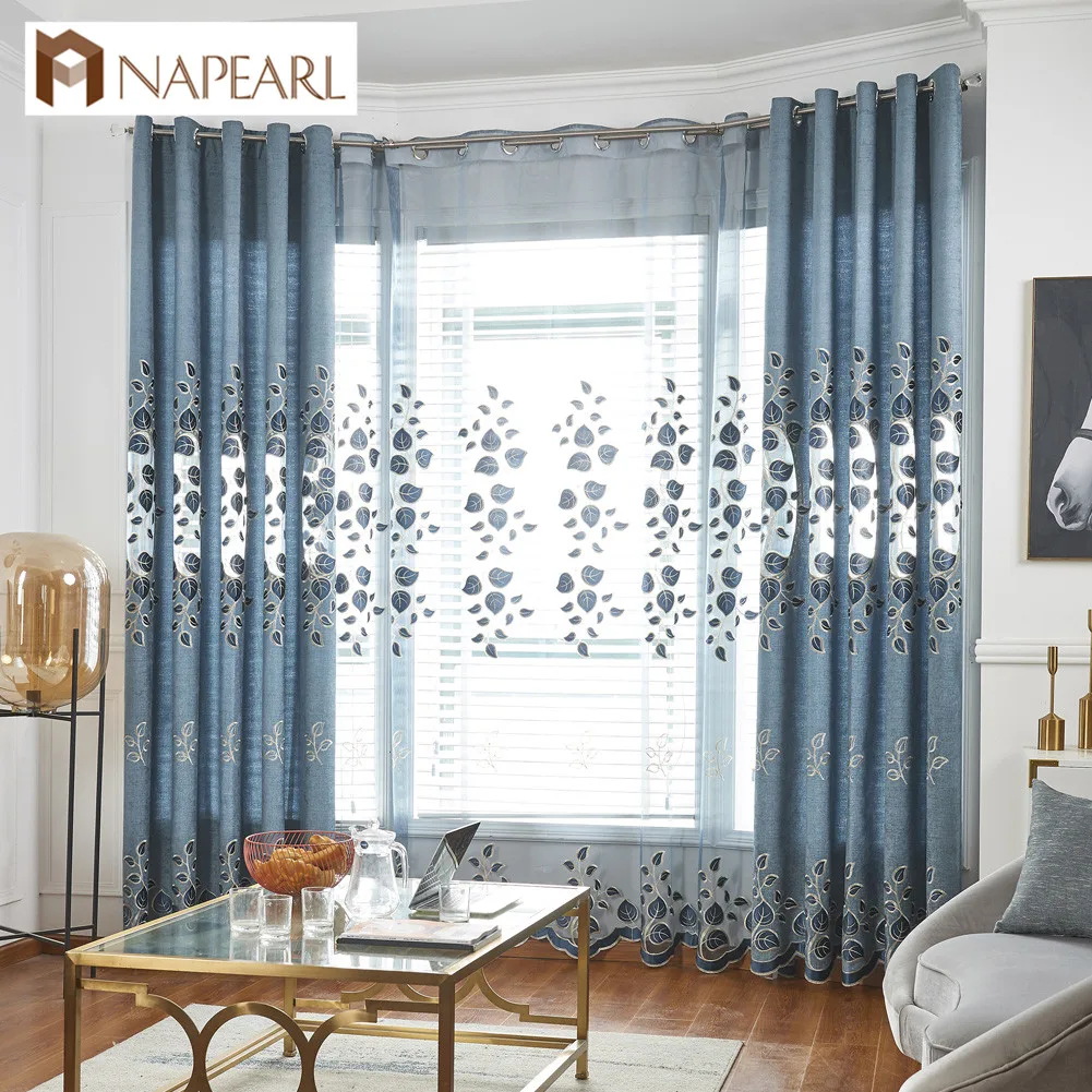NAPEARL 1 шт. Европейский стиль шторы гостиная окна домашний декор листья дизайн