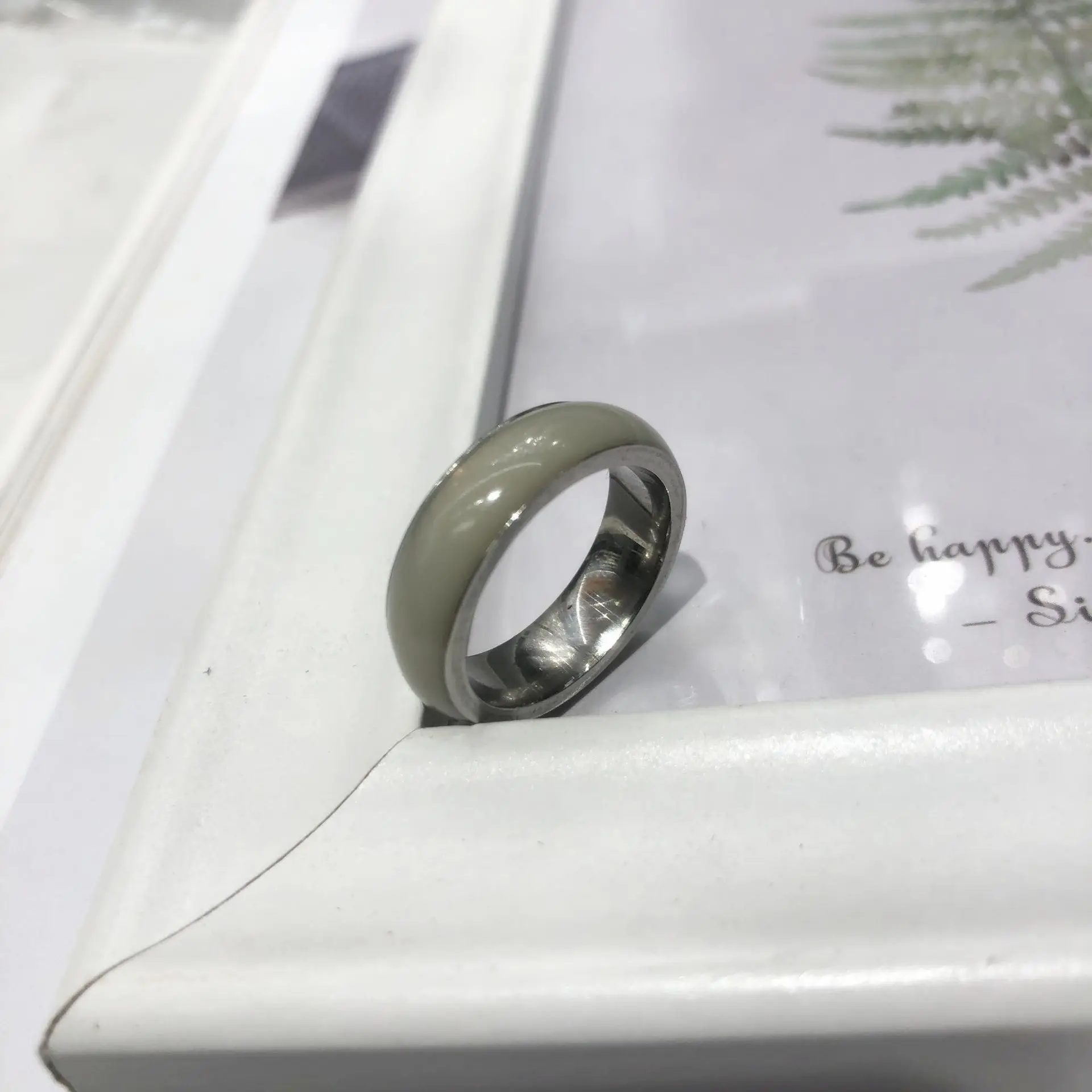 

New Fashion Temperament Wild 6mm Non-fading Personality Ring Trend Can Be Stacked Simple Couple Ring Jewelry Wholesale