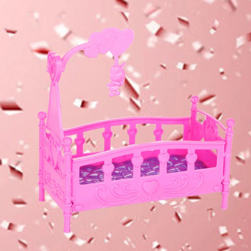 

Mini Sleeping Bed Children Simulation Home Pretend Play Baby Crib (Random Color)