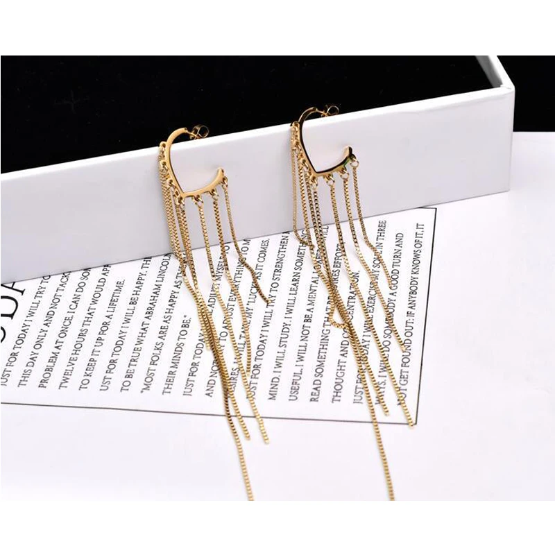 

Fashion Tassel Earrings For Women New Hoop Earring Jewelry Metal Geometric Earring Pendientes Mujer Moda