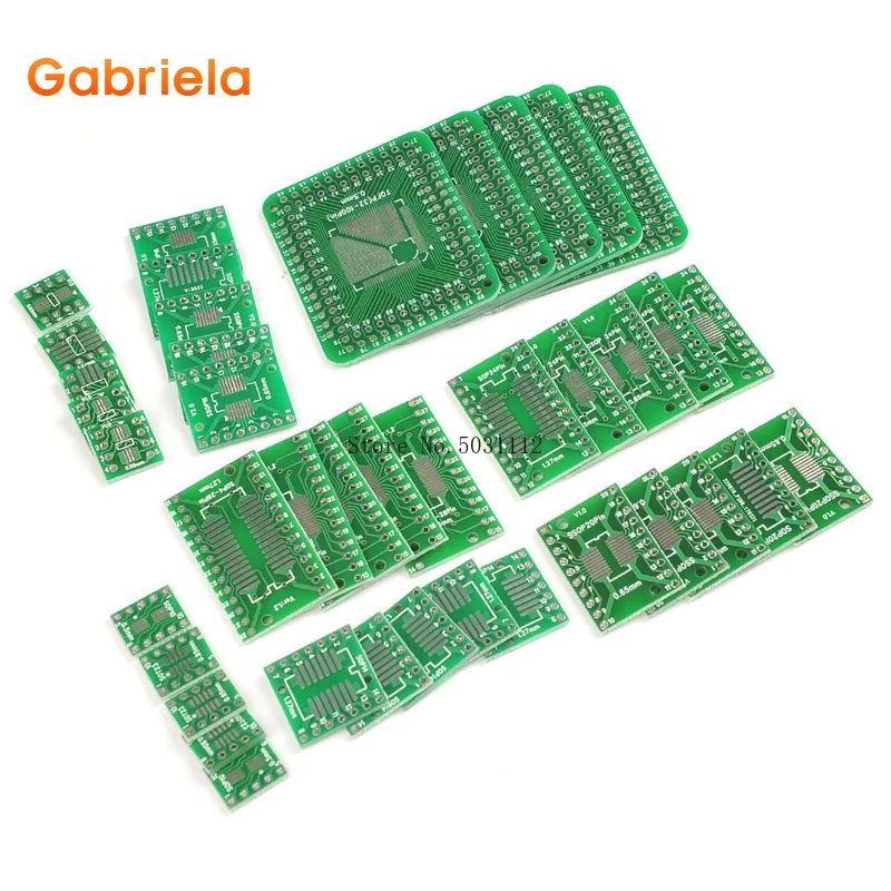 8 типов 40 шт PCB Proto платы SMD для DIP адаптер пластина конвертер TQFP (32 44 48 64 84 100) SOP SSOP TSSOP
