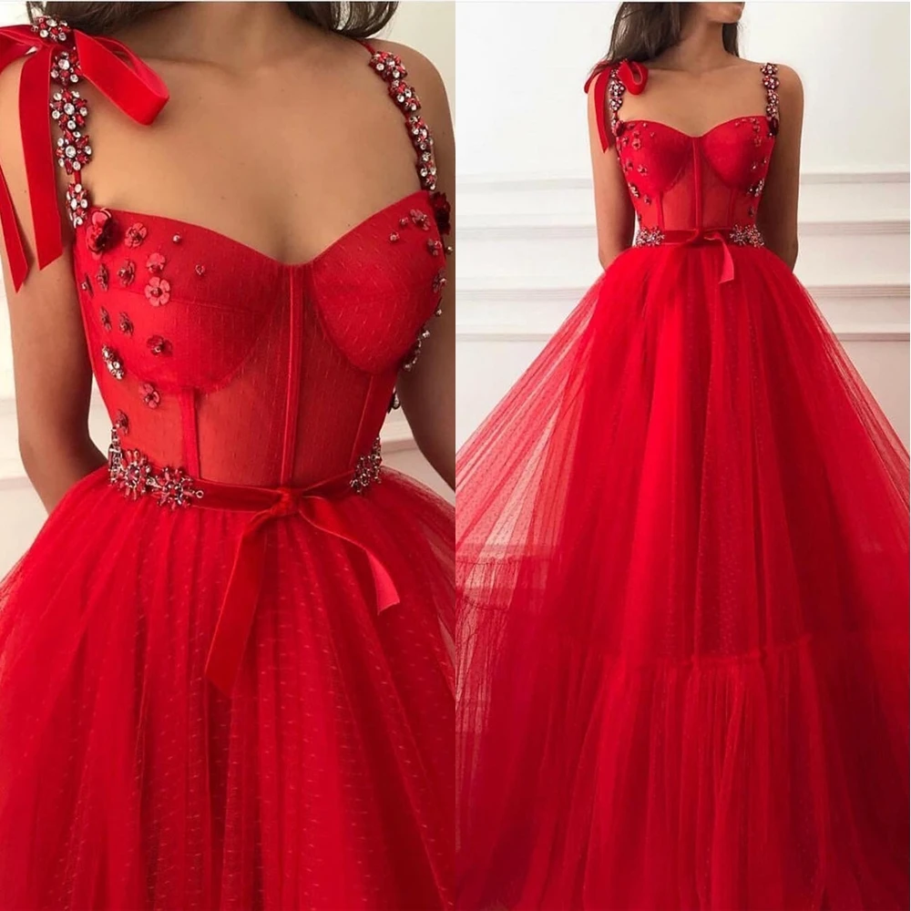 Красные вечерние платья для выпускного вечера размера плюс с аппликацией
