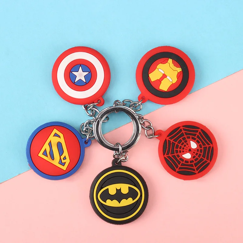 Мстители брелок ПВХ Капитан Америка Бэтмен человек паук Супермен железный