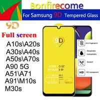 100pcslot 9d full curved tempered glass for samsung galaxy a10s a20s a30s a40s a50s a70s a51 a71 a91 m30s screen protector