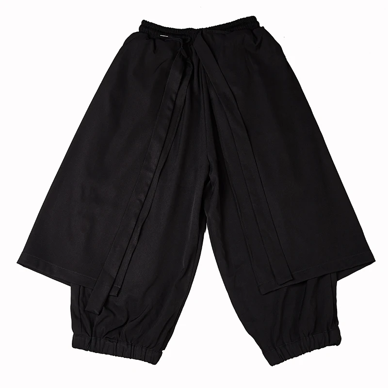 

Men Kimono Pants Splice Loose Casual Black Harem Pants Male Women Japan Streetwear Hip Hop Gothic Skirt Trouers Stage Clothes