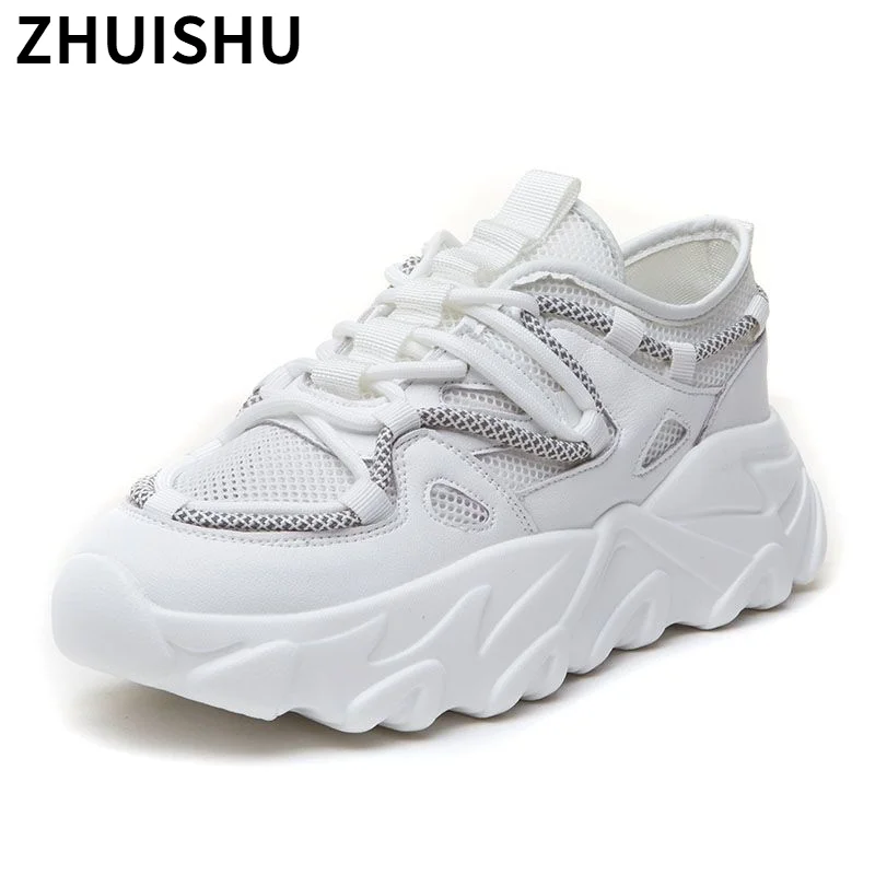 

Womens Shoes Platform Sneakers 2021 Spring New Women's Casual Shoes Fashion Comfortable Round Head Lace-up Shoes for Women