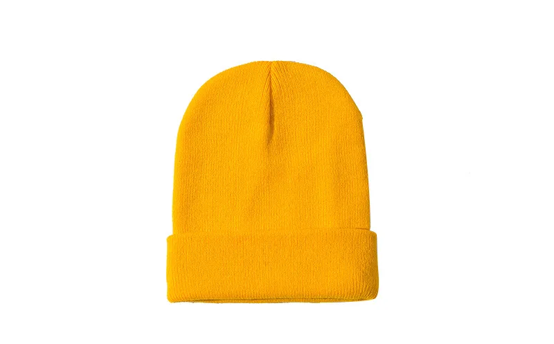 Цвет: желтый OEM зимняя шапка вязаная toque с вашим вышивка логотип печать логотип 5 шт для MOQ - Цвет: Цвет: желтый