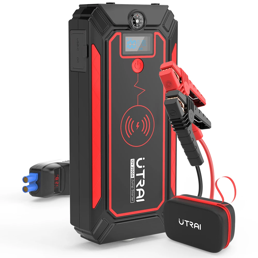 

UTRAI Car Jump Starter 24000mAh 2500A Wireless Charger Power Bank For 12V Car Emergency Starter Jstar 4 Auto Car Booster Battery
