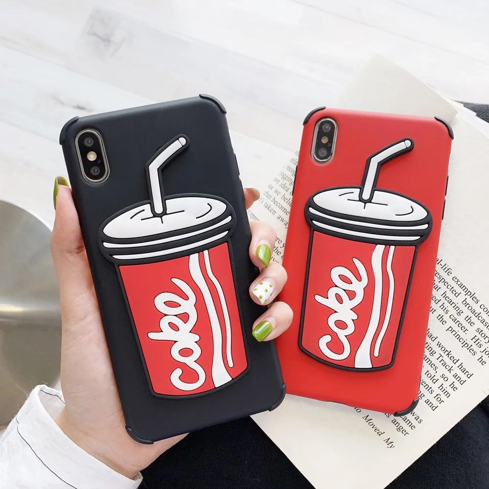 Жидкий силиконовый чехол для телефона Iphone XS MAX X XR 7 8 Plus Модный 3D Кокс IPhone Coque