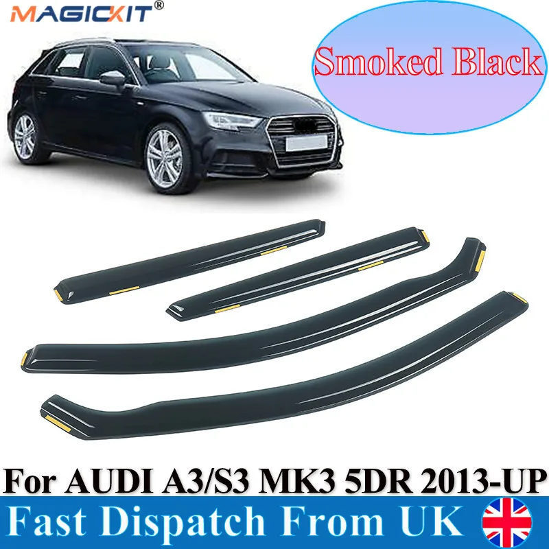 

Magickit For AUDI A3/S3 MK3 5-Doors 2013-2019 Hatchback 4pc Rain Wind Deflectors