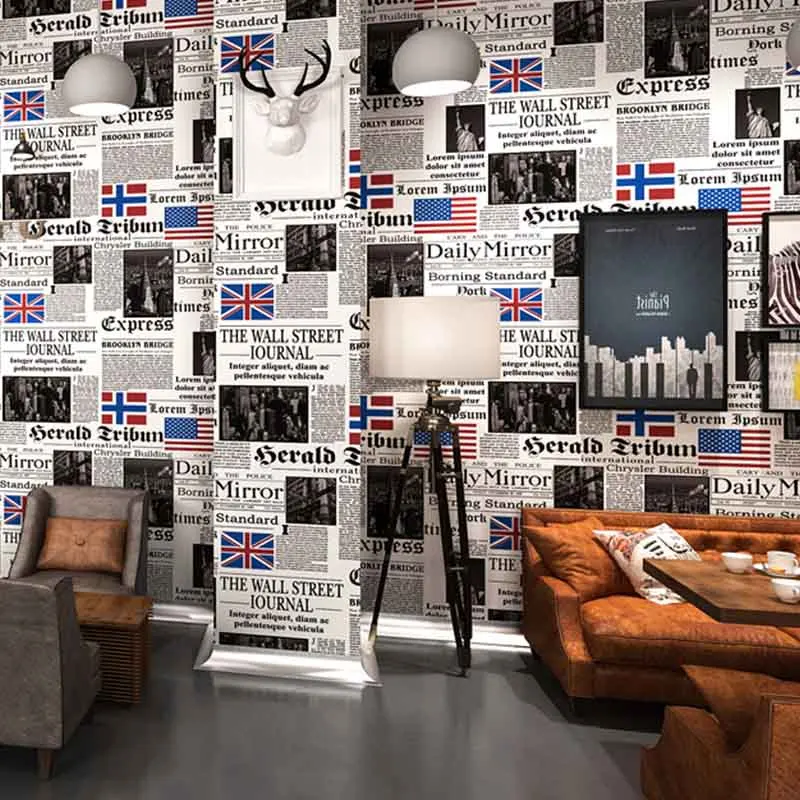 Промышленный стиль газета плакат обои американский Ретро интернет кафе бар