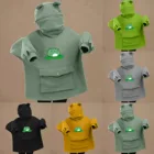 Толстовка с капюшоном для девочек на весну и осень, милый пуловер с 3D-принтом лягушки, Детская куртка оверсайз с свободными карманами, Женская куртка # E