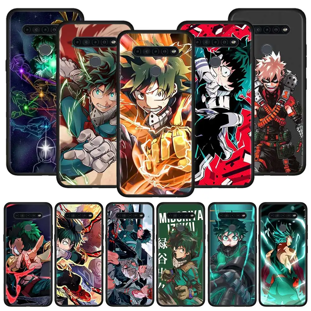 

My Hero Academia Anime Case For LG K71 K61 K92 K52 K50s K50 K42 K40 K40S K41s G8 G7 G6 Q52 Q92 Black Silicone Coque Soft Shell