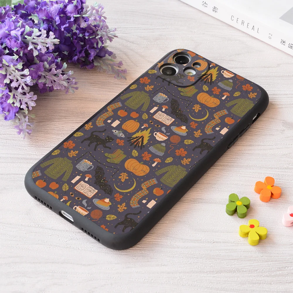 

For iPhone Autumn Nights Print Soft Matt Apple iPhone Case