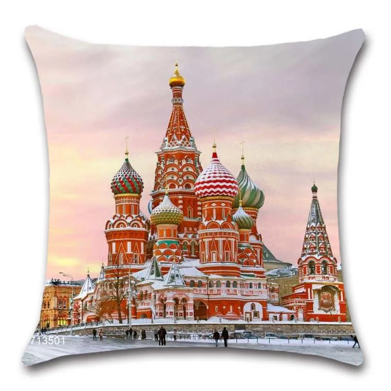 Художественное классическое здание собор церковь белый чехол для подушки