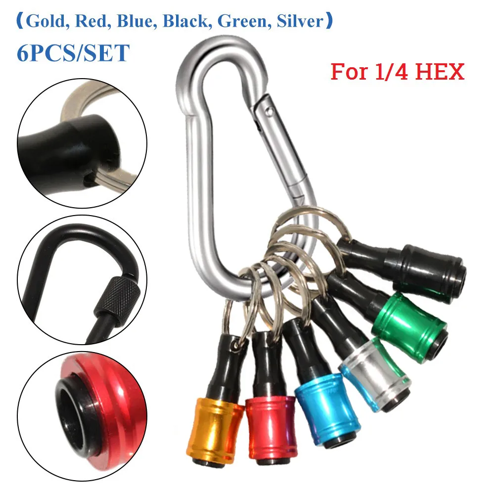 

Universal 1/4 Hex Shank Quick Release Keychain Screwdriver Bit Keywheel Ring Chain Holder Bits Stainless Steel Outdoor Tools