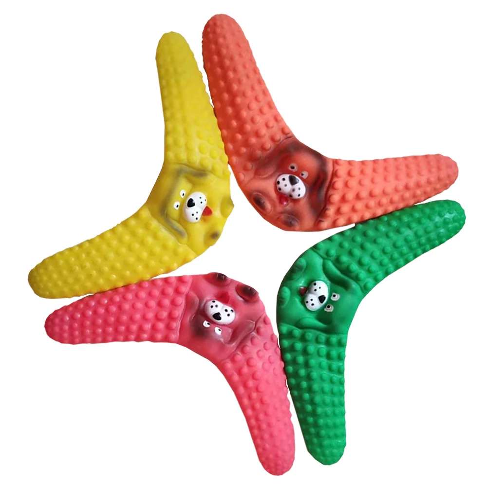 

4 Pcs Dog Chewing Flying Boomerang Toys Practical Pet Interactive Toys Dog Flying Discs Toy Bite Resistant Puppy Boomerang Pet