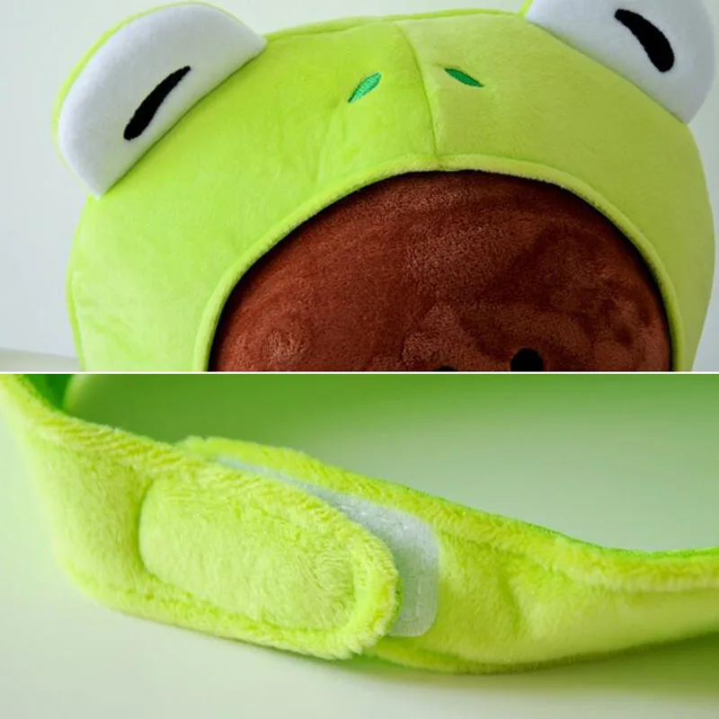 Шапка бини Женская плюшевая милая шапка с ушами кролика лягушки животного зимняя